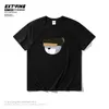 Camisetas masculinas Privathinke Bear fofo Men, camisetas de verão 2022 coreano Casual Casual Manga curta Tops T-shirt masculino de tamanho grande