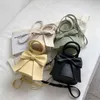 Evening Bags Bow Tie Round Handle Design Mini Pu Leather Crossbody Side for Women 2022 Summer Fashion Shoulder Handbag Cute Totes 220428