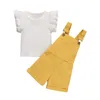 Kleidungssets Kleinkind Sommer Baby Mädchen Kleidung Set Infant Mode Fliegende Ärmel Streifen T-shirt Insgesamt Kurz Für OutfitsKleidung