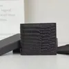 Portafoglio da uomo Portafogli di design Portamonete da lavoro Vera pelle Hardware in oro nero con scatola Croco