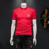 Camisas polo masculinas estampadas bordadas para todos os jogos manga curta algodão de alta qualidade tendência de verão 2023 novos tops de lapela da moda para todos os jogos S-4XL