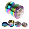 Smoking Herb Grinder 2.5 Inch 63mm Colorful Zinc Alloy 4 Layers Metal Grinders For Tobacco Dry Herbs