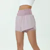 Le leggings corte yoga sport sport sport tennis corto velocità di corsa di corsa secca fitness da donna anti-shine pantaloncini a pieghe traspirabili l9016