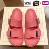 Mode Hybrid Rubber Slide Luxury Slipers Designer Kvinnor Flat Heel Slides Summer Inomhus utomhus Sandaler Beach Sandal Coral Tea Rose White Sand Lady Scuffs Slipper