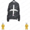 22SS Mens Women Designers Pullover Sweaters Luxury Watercolor Airplane Street Long Sleeve Blue Grey XS-L