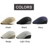 Wuaumx Casual Summer Berets Hat Men Peaked Ivy Cap Thin Duck Mouth Hat For Male Fishbone Beret Cap Adjustable Boina Hombre J220722