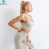 Hohe Taille Nahtlose Yoga Set Workout Kleidung Für Frauen Sport Gym Fitness Kleidung Langarm Anzug 220330