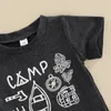 Summer Europe Europe Infant Boys Ustaw dzieci List T-shirt z krótkim rękawa