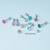 Colorful Acrylic Tongue Piercing Ring Matte Tongue Barbell Stainless Steel Tongue Stud Bar Women Men Sexy Body Jewelry