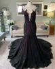 Luxury Mermaid Gothic Wedding Dress With Cape Red Black Lace Dubai Plus Size Country Garden Wedding Party Gowns 2022 Backless Bride Robe De Mariee vestidos novia