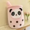 دمى Plush Panda Milk Tea Cup Doll Plush Toy للفتيات للنوم وسادة كبيرة بالجملة