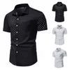 2022 Herrmode -knappen Down Shirt Short Sleeve Casual Button Up Shirts Slim Fit Printed Business Dress Shirts