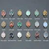 Facetted Gemse Natural Stone Charms Chakra Reiki Healing Rose Crystal Aventurine Pendants For DIY Armband Halsbandsmycken