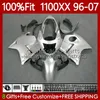 Формуги для инъекций для Honda Blackbird CBR1100 CBR 1100xx 1100 XX CC Gloss Silver 96-07 114NO.84 CBR1100xx 96 97 98 99 00 01 02 03 04 05 06 07 1100cc 1996 2007