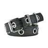 Belts Women's Leisure Belt Punk Style Full Hole Black Chain Decorative Air Eye Needle Buckle BeltBelts