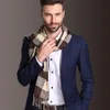 Europa moda chal bufandas hombres invierno cálido tartán bufanda negocios Sjaal Plaid algodón Wraps Bufanda Foulard Szaliki I Chusty