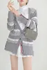 716 2022 Milan Runway Spring Summer Brand Brand Tome Style свитер с длинным рукавом v Nece Grey Cardigan Полоса высококачественная женская YL YL