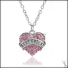 Collane con ciondolo Pendenti Gioielli Sier Love Mothers Day Miglior regalo Crystal Heart Fashion Jewlery 0684Wh Drop Delivery 2021 Emikb