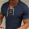 Moda de moda de moda v-hals camisa tamel jeans camiseta de verão dianteira de manga curta camisa de camisa de camisa top top masculino y220426