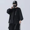 Hozuhou Techwear Tシャツパンクゴシック様式のカーディガンゴス服夏の半袖Tシャツコート日本語スタイルのストリートウェアヒップホップ220505