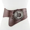 Lady Dress Belt Girls Hoge elastische brede riem dames retro decoratieve omlaag jasje riemen lederen taille cover tailleband