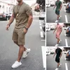 Men's Tracksuit Sportswear Summer Brand Clothing Two Piece t Shirt Shorts Set Quick Drying Sports Suits Exercise Workout 5XL W220418