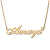 Amaya namn halsband för kvinnor älskar hjärta guld namnplatta hänge flicka rostfritt stål namnplatterad flickvän födelsedag juluttalande smycken gåva