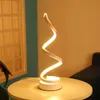 Table Lamps Modern LED Spiral Lamp Bedside Desk Decoration Acrylic Iron Curved Light Bedroom Reading Lighting For StudentTable