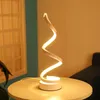 Bordslampor Moderna LED Spiral Lamp Bedside Desk Decoration Acrylic Iron Curved Light Bedroom Reading Lighting For StudentTable