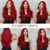 Henry Margu colorato bordeaux wavy wigs sintetico vino lungo rosso naturale per donne halloween cosplay party resistente alla parrucca 220622