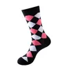 Meias masculinas Autumn e Winter Geometry Style Long Wedding Sock Sock Men Funny Happy Business Man Socksmen's