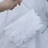 Bolsas de moda elegante de moda elegante Bolsas femininas renda branca bolsa quadrada pequena cadeia de miçangas transparente da moda simples damas diárias ombro bageven