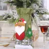 Andra hälsoskönhetsartiklar Juldekorationer Linne Vinflaska Cover Set Champagne Bottle Bag Dekor Holiday Santa Claus Ornament Nyårspresent