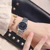 Kadınlar Moda Trend Çift Çelik Strap Saat Retro Su Geçirmez Basit Nötr Zincir Saat Erkek ve Kız Öğrenciler FSDFS