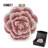 EST Rosa Kristall Frauen Hochzeit Blume Party Braut Kette Clutch Prom Nacht Abend Tasche SC603 Y201224