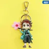 2022 Demon Slayer: Kimetsu No Yaiba Anime Portachiavi Portachiavi Cosplay 3D Ciondolo in gomma Portachiavi Simpatico cartone animato divertente Giocattolo Regalo raro AA220318