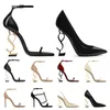 2022 femmes chaussures habillées de luxe talons hauts en cuir verni ton or noir dame nue sandales de mode orteils ouverts talon aiguille pompes de bureau de mariage de fête