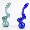 Chinafairprice Smoking Pipes About 4.1/4.5/4.72 Inches Colorful Tobacco Spoon Bowl Dab Rig Glass Pipe About 5.11 Inches Height Calabash Style Stand Hand Pipes