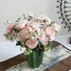 Flores decorativas grinaldas o modelo EST em 2022 1 Bunco de 5 grandes cabeças de cabeça artificial Peony Rose Flower Camellia Silk Fake usada para DIY ho