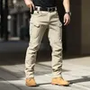 Plus Size Mens Casual Pants Summer Moto Bike Pants Male Zipper Pockets Trouser Solid Khaki Black Outdoor Leisure Pant 220704