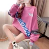 Damen Hoodies Sweatshirts mit mittleren Länge hohlen gefälschten zweiköpfigen Pullover Frauen Frühling Herbst Dünne Koreaner locker Longe-Sleeved INS-Shirt Design