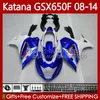 Karosserie für Suzuki Katana GSXF 650 GSX-650F GSX650F GSXF650 2008 2009 2010 2011 weiß blau 12 13 14 120No.80 GSX 650F GSXF-650 08 09 10 11 2012 2013 2014 OEM-Verkleidungen