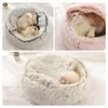 Gniazdo 2 w 1 Cat Łóżko Ciepłe Pet Puppy House Winter Dog Poduszka Mata Wewnętrzna Kosz Kennel Produkty 220323