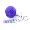 Credit Card Puller Key Rings Cute Acrylic Debit Bank Cards Grabber for Long Nails ATM Keychain with Pom Pom Ball and Plastic Clip Wholesale Price