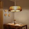 Kolye lambaları Modern Çin ahşap ışıkları oturma odası hangamp LED ev sıcak yatak odası lambası Japon masa günlüğü kaptanır