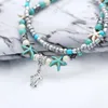 Fußkettchen Acrylperlen Seestern Für Frauen Ins 2 teile/satz Antike Böhmische Strand Fuß Schmuck Bein Kette Armbänder Boho ZubehörAnklets Kirk22