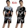 Funny 3D Printed T shirts Sets Kids Clothes Fashion Mens Tracksuit Sport And Leisure Summer Girls Boys Clothing Suit 220615