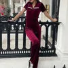 Sibybo Green Zipper Velvet Jumps Contanes for Women Sleeve Lignet Jumps Jumps Spring Femme But Collar Tenues sexy 2206309146446