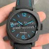 44mm Carbon Fiber Watches Men Watch Black Men's Automatic Cal.9010 SuperLumed 1461 Luminous Super-LumiNova Leather Strap Pam VS Sport Sapphire VSF Wristwatches