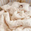 Blankets & Swaddling Baby Blanket Gauze Soft Thermal Daisy Crib Comforter Lace Edge Breathable Infant Bedding Large Warm Growth